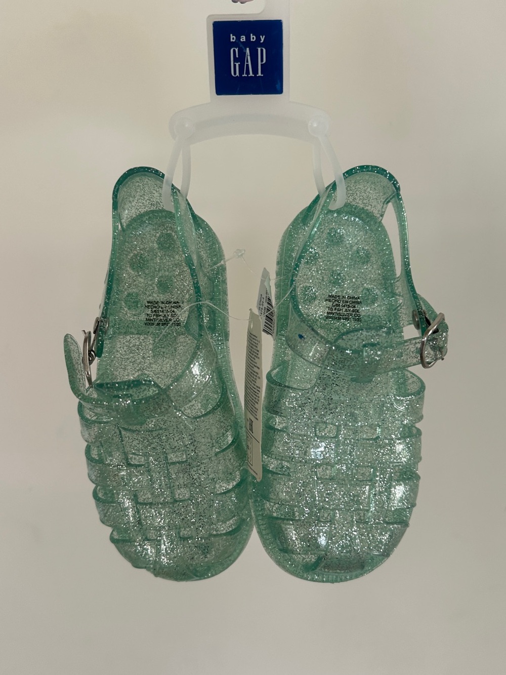 🆕✨GAP Baby Glitter Jelly Sandals - Mint Size 8T